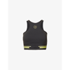 Adidas By Stella Mccartney Truepace Racer-back Stretch-jersey Crop Top In Black