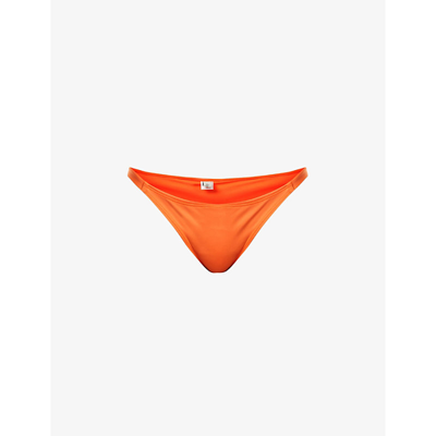 Asceno Biarritz Ribbed Mid-rise Bikini Bottoms In Orange
