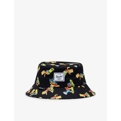 Herschel Supply Co Simpson Norman Graphic-print Cotton Bucket Hat In Black