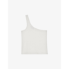 Maje One-shoulder Stretch-woven Top In Blanc