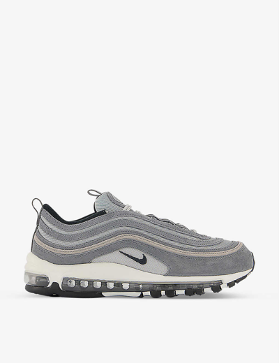 Nike Air Max 97 Logo-embroidered Leather And Mesh Low-top Trainers In Smoke  Grey/med Ash-mtlc Silver-cobblestone | ModeSens