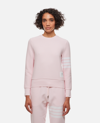 Thom Browne 4-bar Cotton Ribbed Sweatshirt In Pink