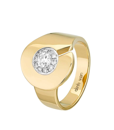 Dinh Van 18k Yellow Gold Menottes Diamond Ring In Ylwgold
