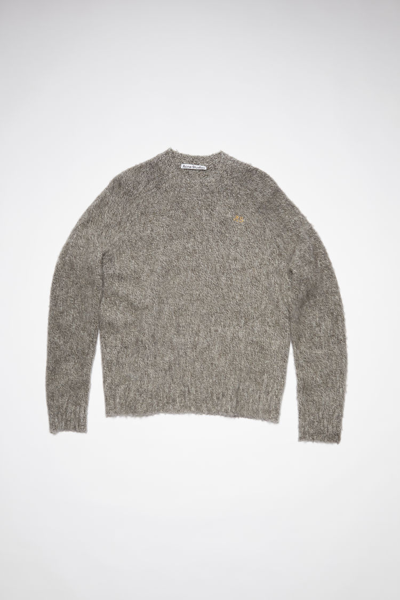 Acne Studios Wool Crew-neck Jumper In Grey / Off White