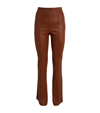 HELMUT LANG LEATHER BOOTCUT TROUSERS