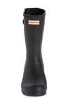 Hunter Original Short Back Adjustable Rain Boot In Black / Tundra Grey