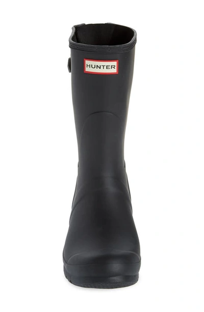 Hunter Original Short Back Adjustable Rain Boot In Black / Tundra Grey