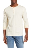 Slate & Stone Long Sleeve Henley Sleep Shirt In Off White