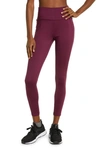 Zella Live In Rib Pocket High Waist Leggings In Purple Nectar