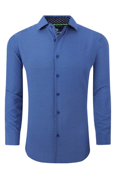 Tom Baine Regular Fit Performance Stretch Long Sleeve Button Front Shirt In Blue