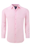 Tom Baine Regular Fit Performance Stretch Long Sleeve Button Front Shirt In Pink