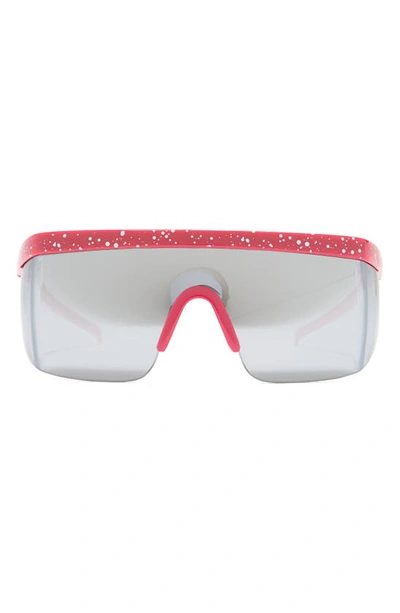 Tipsy Elves 50mm Splatter Shield Novelty Sunglasses In Pink Frame/ Silver Lens