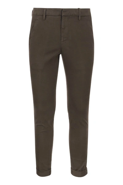Dondup Gaubert - Slim-fit Gabardine Trousers In Brown