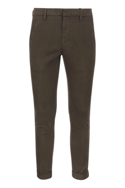 Dondup Men's Gaubert - Slim-fit Gabardine Trousers In Brown
