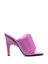 Attico Patent Leather Rem Mules With Heel 10,5cm In Rosa