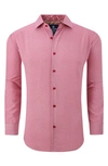 Tom Baine Regular Fit Performance Stretch Long Sleeve Button Front Shirt In Red