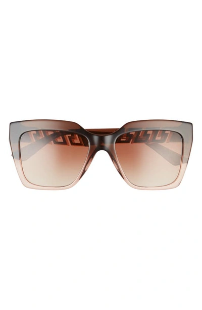 Versace 56mm Gradient Square Sunglasses In Brown Gradient