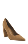 Marc Fisher Ltd Abilene Leather Block-heel Pumps In Medium Natural Suede