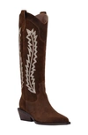 Marc Fisher Ltd Roselle Embroidered Western Boots In Medium Brown