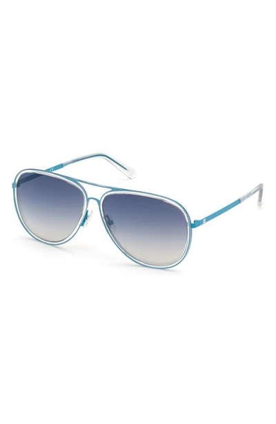 Guess Mens Blue Aviator/pilot Sunglasses Gu698290w59