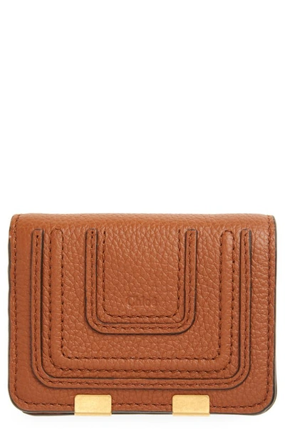 Chloé Marcie Leather Wallet In Tan