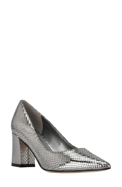 Marc Fisher Ltd Zala Block Heel Pump In Silver