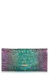 Brahmin Veronica Melbourne Croc Embossed Leather Envelope Wallet In Hyacinth Ombre Mini Melbourne