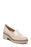 Naturalizer Darry Lug Sole Loafers Women's Shoes In Porcelain Leather