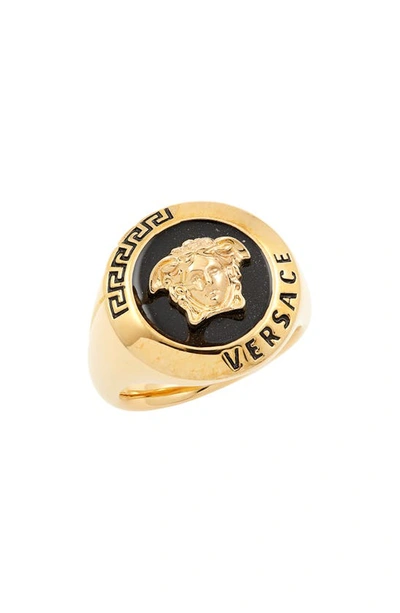 Versace Medusa-plaque Ring In Gold