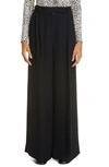 Proenza Schouler Textured Crepe Wide Leg Pants In Black