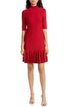Ted Baker Canddy Dropped-hem Stretch-woven Mini Dress In Red