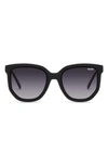 Quay Coffee Run 53mm Polarized Sunglasses In Black,smoke Polarized