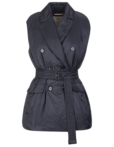 Max Mara The Cube Belted Gilet In Black