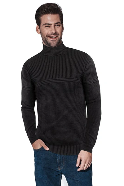 X-ray X Ray Cable Knit Turtleneck Sweater In Black