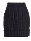 Thom Browne Blue Pinstriped Wool Mini Skirt In Blue