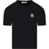 MONCLER BLUE T-SHIRT FOR KIDS WITH PATCH