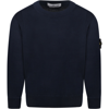 Stone Island Blue Sweatshirt For Boy With Iconic Compass In Blue