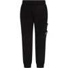 STONE ISLAND JUNIOR BLACK SWEATPANT FOR BOY WITH ICONIC COMPASS