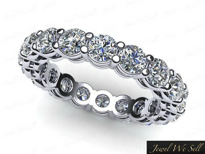 Pre-owned Jewelwesell Genuine 2.30ct Round Diamond Gallery Wedding Eternity Band Ring 14k Gold Gh I1