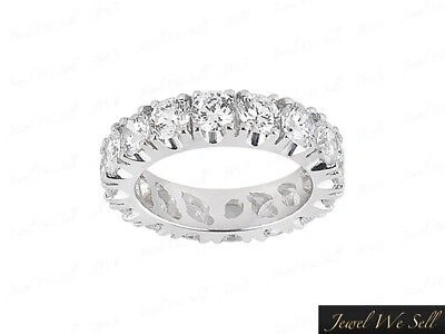 Pre-owned Jewelwesell 2.10ct Round Cut Diamond Eternity Wedding Band Ring 14k White Gold I Si2 Prong