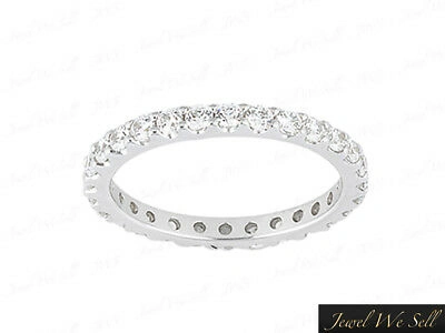 Pre-owned Jewelwesell 0.60ct Round Diamond Eternity Anniversary Band Ring 950 Platinum Si1 Prong Set In White