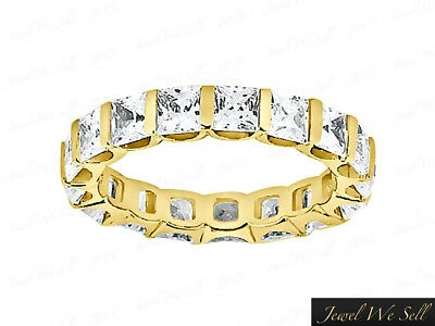 Pre-owned Jewelwesell 3.60ct Princess Diamond U-bar Wedding Eternity Band Ring 14k Yellow Gold Gh I1