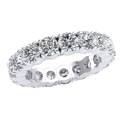Pre-owned Jewelwesell 5.1ct Classic Individual Prong Wedding Band Eternity Ring Round Diamond 10k Gold