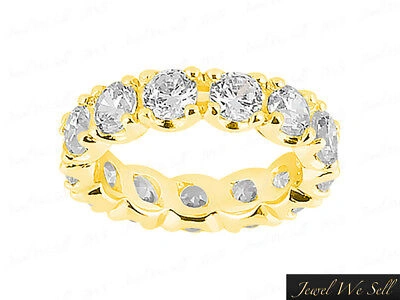 Pre-owned Jewelwesell 1.9ct Round Cut Diamond U-prong Eternity Wedding Band Ring 14k Yellow Gold Si1