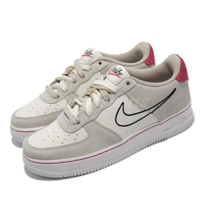 AIR FORCE 1 LV 8 S 50 GS LIGHT STONE UNIVERSITY RED