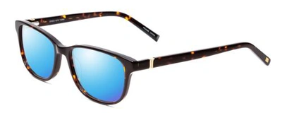 Pre-owned Jones New York Jones Ny J759 Unisex Polarized Sunglasses 4 Options Classic Tortoise Brown 52 Mm In Blue Mirror Polar