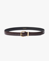 Nili Lotan Louise Belt - Alligator Embossed Calfskin In Dark Brown W/shiny Brass Buckle