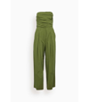 Rachel Comey Tristan Strapless Pleated Jumpsuit In Green