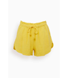 Xirena Starla Cotton Drawstring Shorts In Yellow