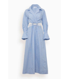 JONATHAN SIMKHAI ALEX CUT-OUT SHIRT DRESS IN CLASSIC BLUE STRIPE